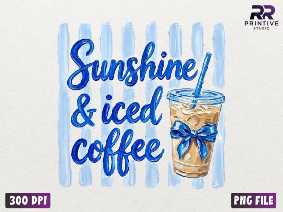 Download Sunshine &amp; Iced Coffee Hand Painted PNG - Paint Collection