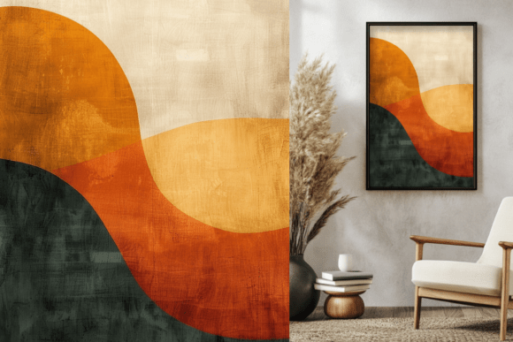 Download Retro Orange Rustic Abstract Painting - Paint Collection
