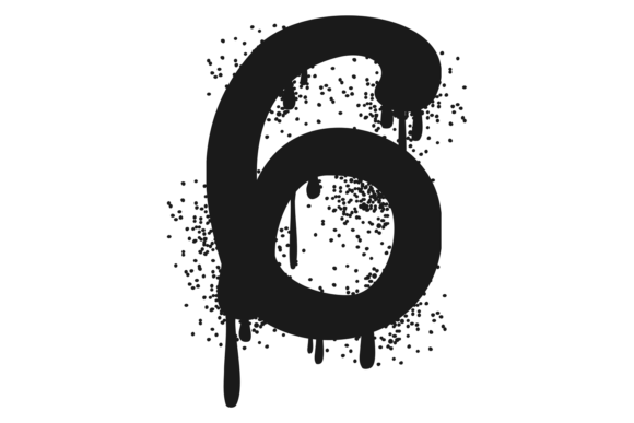 Download Six Number in Grungy Black Paint Stain S - Paint Collection