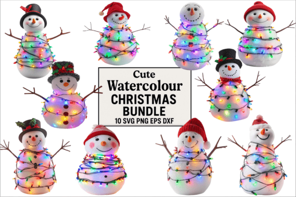 Download Cute Watercolour Christmas Bundle - Christmas bundle Collection