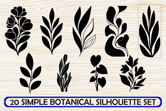 Download 20 Simple Botanical Silhouette Bundle - Silhouette Collection