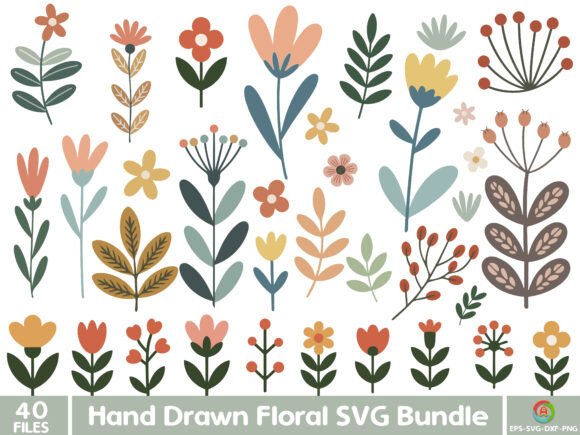 Download Hand Drawn Floral SVG Bundle - Hand drawn floral Collection